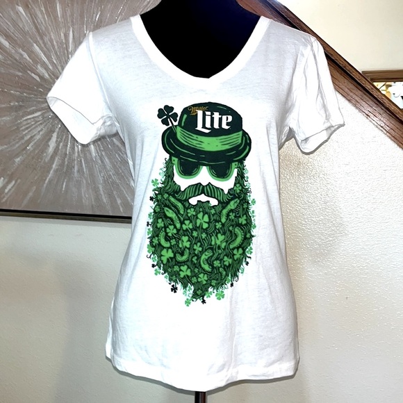 Miller Light V Neck Short Sleeve Tee - Picture 1 of 8